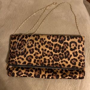 Leopard print bag with Removable chain strap